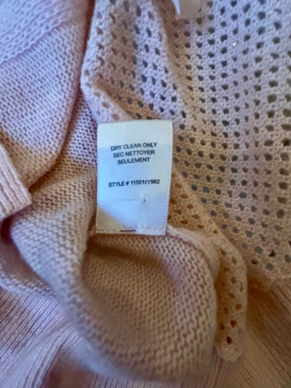 Rebecca Taylor Pink Cashmere Tie Back Sweater, Open Knit Bow Details, Size M - Picture 6 of 8